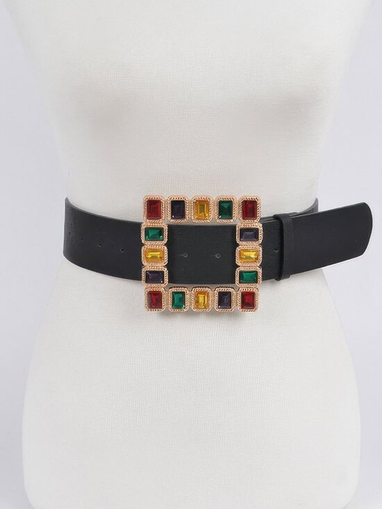Rhinestone Gemstone Square Belt main image 4